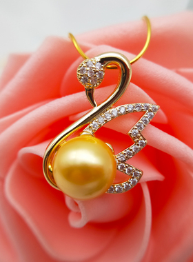 锆石贝珠礼盒装吊坠项链送闺蜜