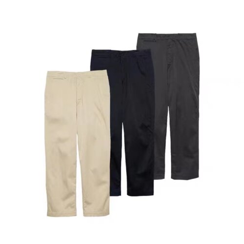nana Wide Chino Pants日系斜纹涤棉混纺复古宽松直筒休闲裤