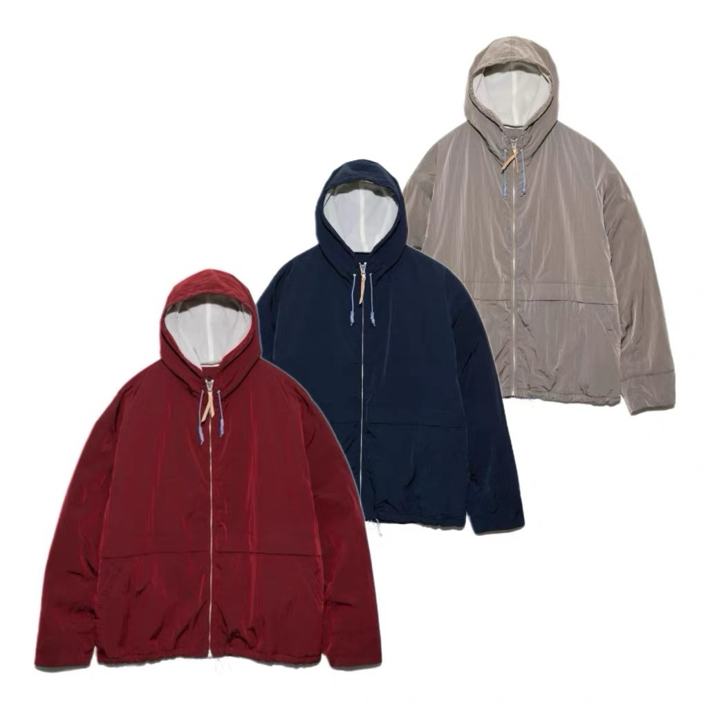 日系复古nana Zip Up Wind Parka防水金属尼龙连帽拉链外套