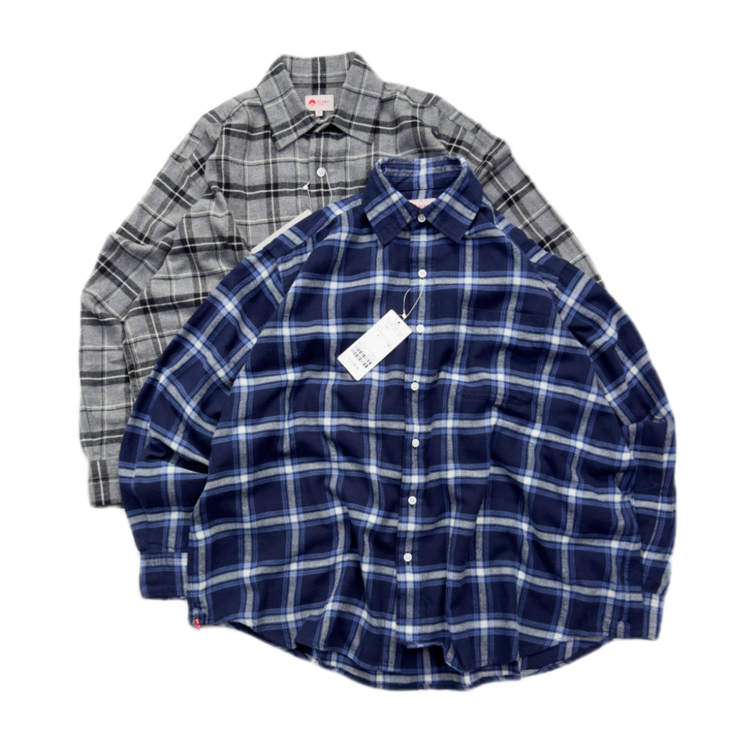 日单Beams Japan隐藏款水洗磨毛经典格纹衬衫 小红绳宽松男款衬衫