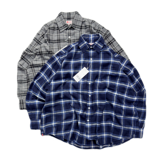 日单Beams Japan隐藏款水洗磨毛经典格纹衬衫 小红绳宽松男款衬衫