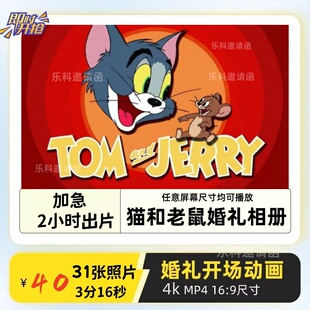 婚礼开场猫和老鼠视频制作mv迪士尼疯狂动物城大屏暖场婚纱照定制
