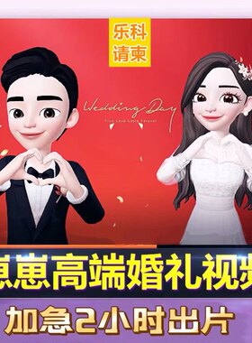 婚礼开场视频崽崽结婚大屏幕婚纱照电子相册暖场求婚快闪制作定制