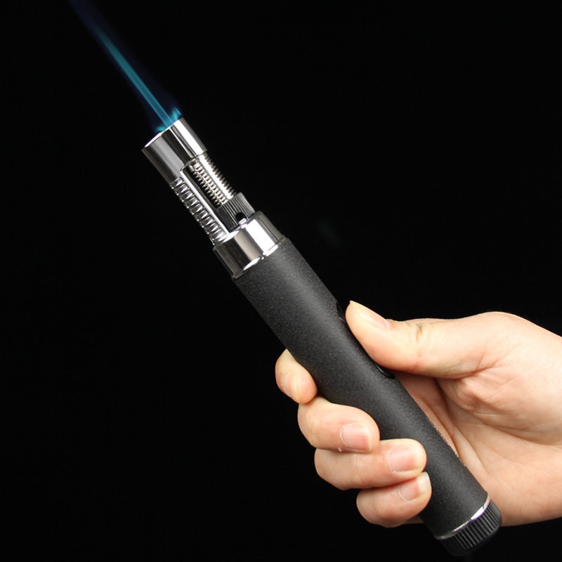 笔式直冲打火机防风创意个性便携小焊枪户外点火器家用充气体蓝焰