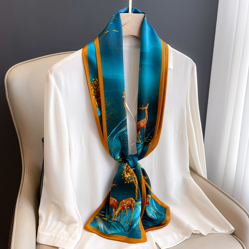 小长条真丝桑蚕丝丝巾女春秋冬季