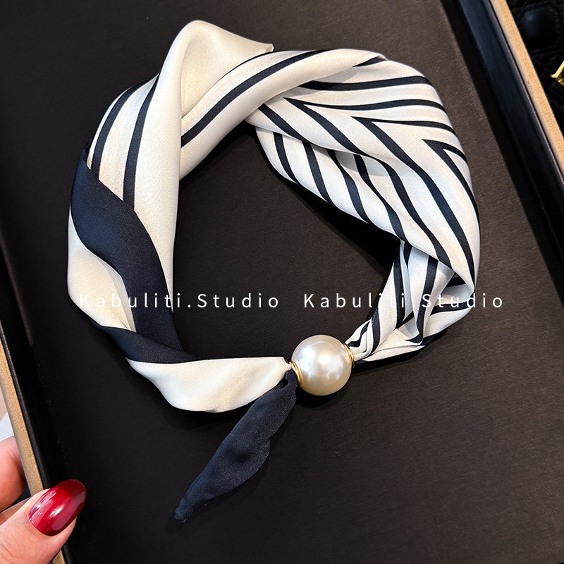 黑白条纹磁吸扣窄小长条丝巾女护颈围脖子职业搭配衬衫领巾薄围巾,服饰配件/皮带/帽子/围巾,围巾/丝巾/披肩,淘宝优惠券,粉丝福利购,淘宝优惠卷