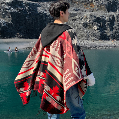 外搭大披肩披风斗篷男女帽子一体新疆云南川西北青海旅游拍照穿搭