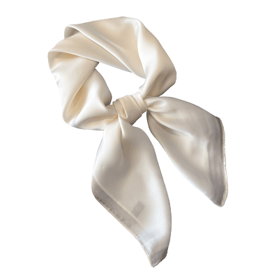 纯色奶白米白色小方巾丝巾女春秋夏季搭配衬衫护颈脖子薄纱巾围巾