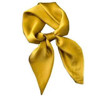 小方巾丝巾女纯色明黄姜黄色春秋夏季搭配衬衫护颈脖子薄纱巾围巾