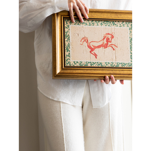 轻质洞石Art 爱马轻腾 Deco风书房客厅组画 店主亲作 若奈挂画