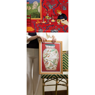 若奈 真手绘红运白鸽瓶艺术挂画收藏玄关卧室 毕加索遇见马蒂斯