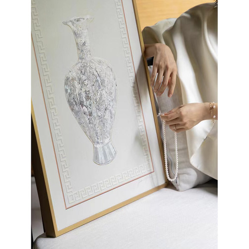若奈肌理画金琉璃砂贝母装饰画