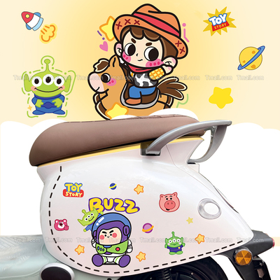 电动车贴纸可爱装饰卡通玩具总动员改造贴画小牛雅迪爱玛台铃9号