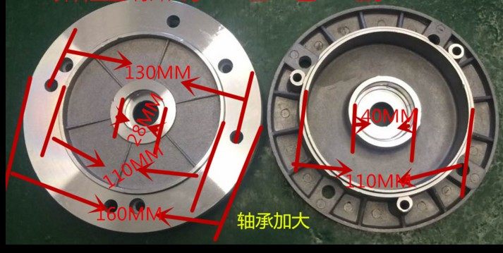 减速机铝端盖Y2-71/YS71电机配件门盖铝端盖轴承位40止口110铝盖