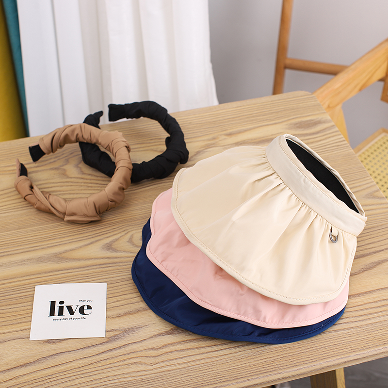 儿童大檐发箍太阳帽空顶遮阳帽