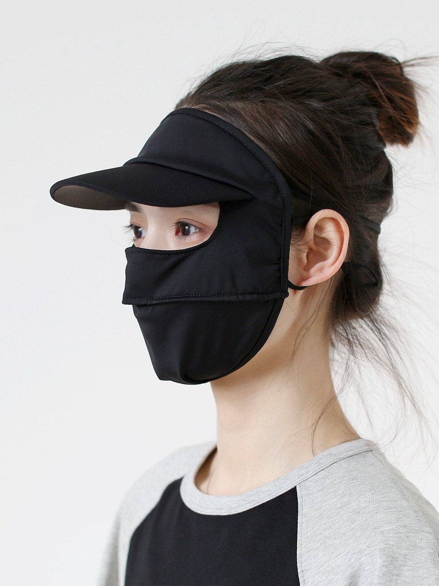 FULL FACE SUNSCREEN MASK ANTI-UV BRIM EYE PROTECTION FACE KINI DRIVING CYCLING ICE SILK INTEGRATED CAP BREATHABLE AND OPEN NOSE