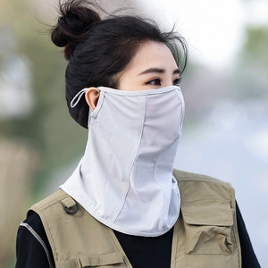 立体防蹭妆透气防晒面罩夏冷感防紫外线遮阳面纱男女护颈户外运动