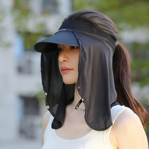 轻量化防晒帽帘男女夏季遮脸护颈面罩遮阳帘冷感冰丝透气户外脸罩