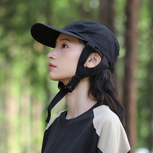 户外骑车硬檐鸭舌帽子男女轻薄透气冲浪骑行电车防晒帽防风吹不翻