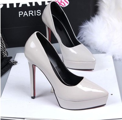 2020新款单鞋高跟鞋厘米浅口漆皮