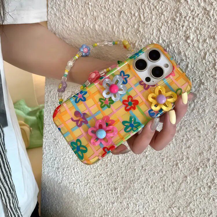 新款高级感创意彩色立体花朵适用i苹果17ProMAX简约艺术17Pro个性小众15少女心14防摔手机壳16全包保护套
