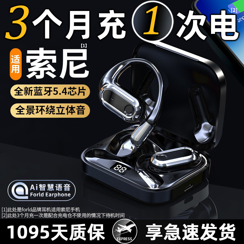 适用索尼开放式蓝牙耳机挂耳无线运动骨传导不入耳降噪2025年新款