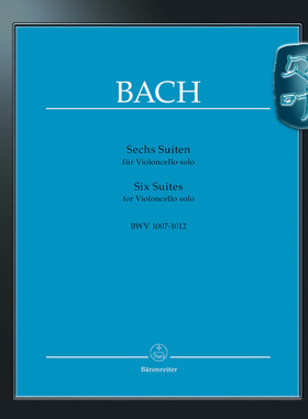 骑熊士原版 巴赫 六首无伴奏大提琴组曲BWV1007-1012考级用书Bach Six Suites for Violoncello solo BWV1007-1012 BA0320