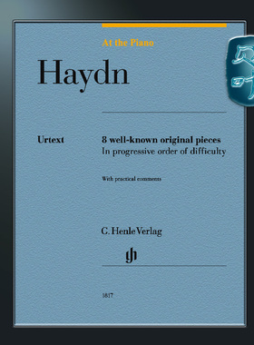 亨乐原版 海顿 在钢琴边8首著名原创作品 钢琴独奏带指法 英文版 Haydn At the Piano -8 well-known original pieces HN1817