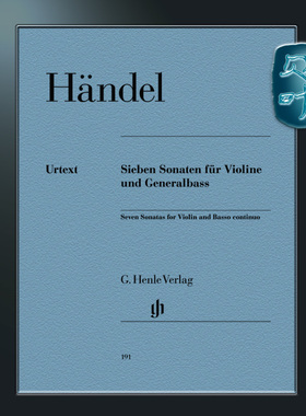 亨乐原版 亨德尔 七首小提琴奏鸣曲 附低音通奏伴奏 小提琴和钢琴 Händel 7 Sonatas for Violin and Basso Continuo HN191