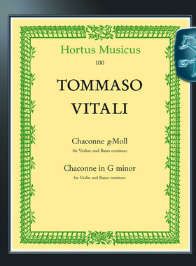 骑熊士原版 维塔利 G小调恰空 小提琴 低音通奏乐器 Vitali Chaconne für Violine und Basso continuo g-Moll HM00100