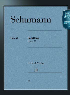 亨乐原版 舒曼 蝴蝶op2 钢琴独奏带指法 Schumann Papillons op. 2 HN105
