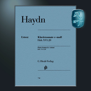 XVI20 Piano 海顿 XVI HN750 亨乐原版 Hob. 独奏带指法 C小调钢琴奏鸣曲 Sonata Haydn minor