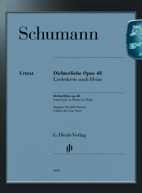 亨乐原版 舒曼 诗人之恋op48 低音声部和钢琴 Schumann Dichterliebe op.48 HN1499