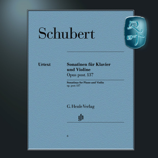 亨乐原版 舒伯特 小提琴小奏鸣曲op137 带指法 Schubert Vl-Son. op.137 HN6