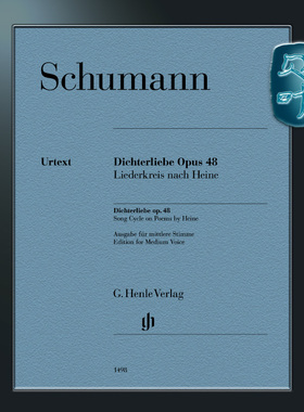 亨乐原版 舒曼 诗人之恋 Op48 中音声部和钢琴 Schumann Dichterliebe op.48 HN1498