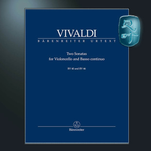 两首奏鸣曲RV40＼RV46 Sonatas Two 骑熊士原版 Violoncello contiuo Vivaldi Basso and BA06995 for 维瓦尔第