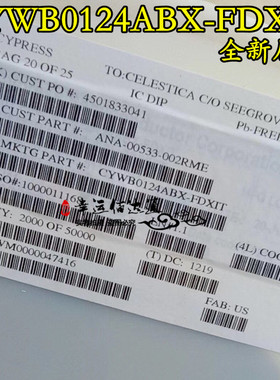 CYWB0124ABX-FDXIT BGA81 USB 接口集成电路 全新原装 现货供应