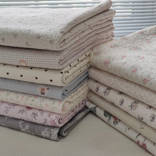 新款正反纯棉面料印花绗缝夹层棉花高温砂洗双人床盖枕套三件套