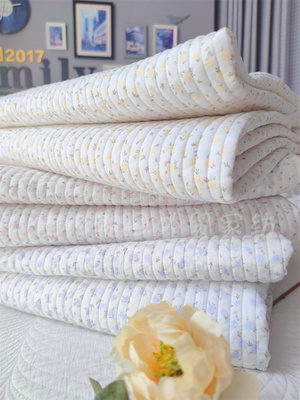 韩国纯棉细纱绗缝柔软床盖枕套