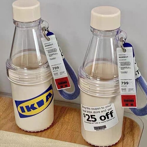 小红书同款diy冷水瓶随手杯便携式可拆卸双节杯身喝水杯带提绳杯