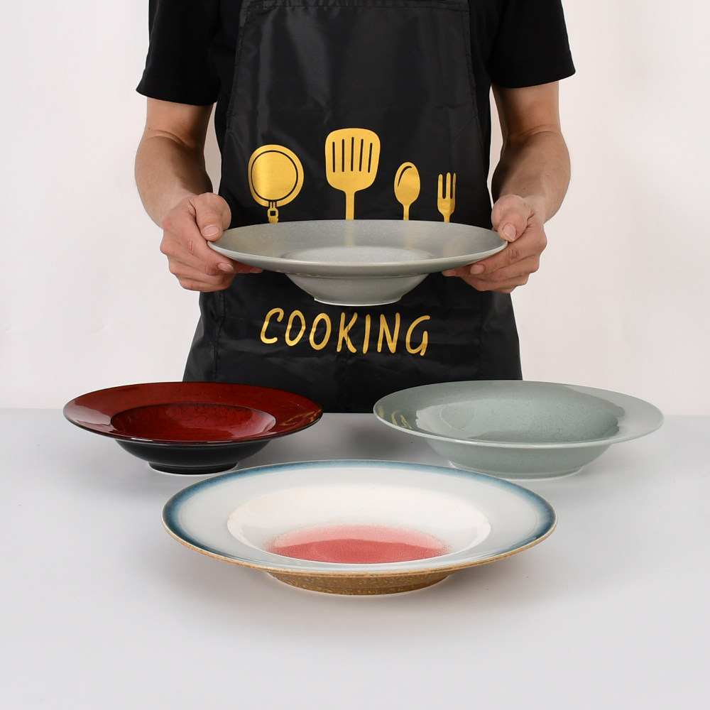 10寸日式陶瓷盘子家用草帽盘圆形酒店餐厅飞碟盘西餐意面和酱汁盘,餐饮具,盘,淘宝优惠券,粉丝福利购,淘宝优惠卷