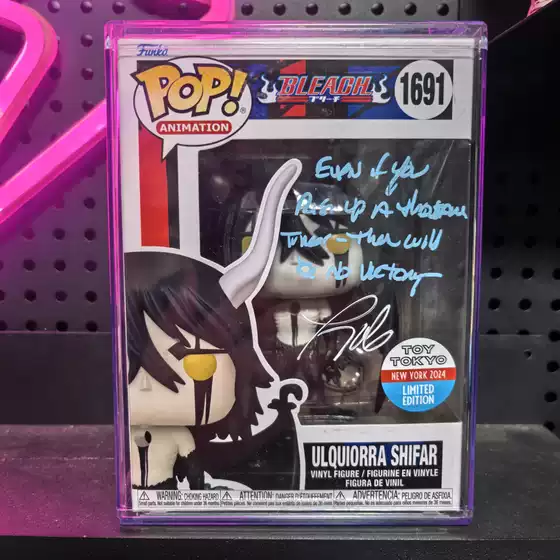 Funko Pop Bleach Ulquiorra JSA Certified NYCC Exclusive with Quote & Voice Actor Autograph