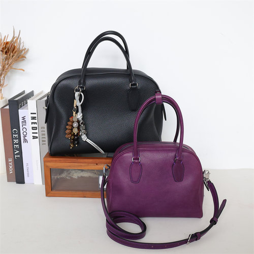 清仓-TR-India保龄球手提包 鹿皮/植鞣皮 钢五金老钱风简约蜡线