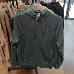 370 耐克男子拒水防风保暖连帽跑步训练夹克外套卫衣FZ1108