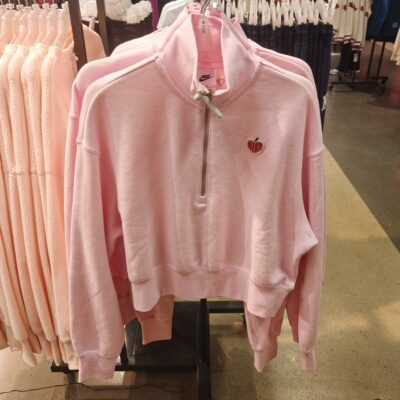 耐克女装2026春季短款运动休闲立领半拉链针织套头衫HV8731-663