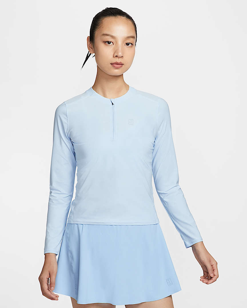 Nike耐克女子网球长袖郑钦文同款澳网半拉链快干运动长T恤FZ6738