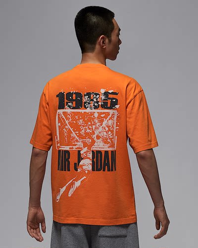 耐克Nike JORDAN男子休闲宽松运动针织透气短袖T恤IB3298