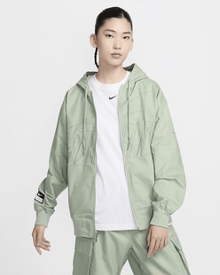 女春秋季 运动休闲绣倒钩防风宽松连帽夹克外套FV7775 耐克 Nike