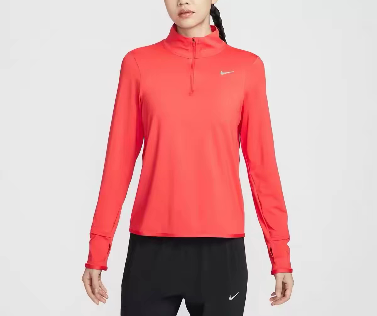 nike耐克女子跑步新款运动训练服半拉链立领长袖T恤HQ4740 FB4317