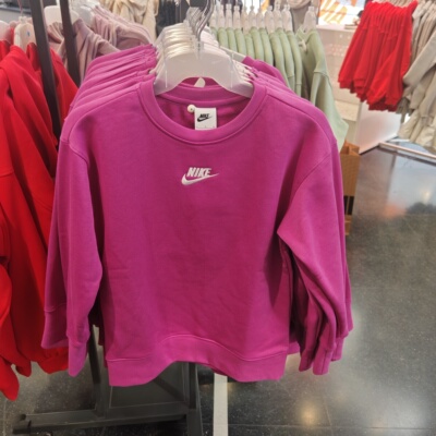 Nike/耐克 男女童春秋薄绒休闲舒适保暖圆领套头卫衣 DD7473